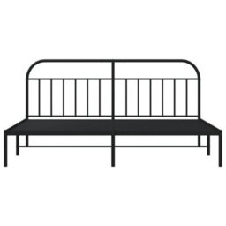 Vidaxl Metal Bed Frame Without Mattress With Headboard Black 200X200Cm - thumbnail 6