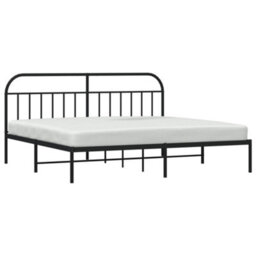 Vidaxl Metal Bed Frame Without Mattress With Headboard Black 200X200Cm - thumbnail 5