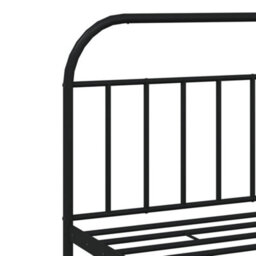 Vidaxl Metal Bed Frame Without Mattress With Headboard Black 200X200Cm - thumbnail 9