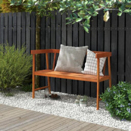 2 Person Outdoor Bench Patio Wooden Bench - thumbnail 3