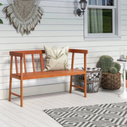2 Person Outdoor Bench Patio Wooden Bench - thumbnail 6