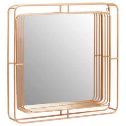 Orsina Faux Champagne Gold Foil Wall Mirror, 76Cm Decorative Square Mirror With Iron Wire Frame, Luxe Accent Mirror - thumbnail 2