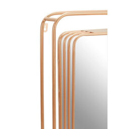 Orsina Faux Champagne Gold Foil Wall Mirror, 76Cm Decorative Square Mirror With Iron Wire Frame, Luxe Accent Mirror - thumbnail 3
