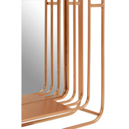 Orsina Faux Champagne Gold Foil Wall Mirror, 76Cm Decorative Square Mirror With Iron Wire Frame, Luxe Accent Mirror - thumbnail 4
