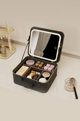 Fascinate Portable Hollywood Makeup Mirror Beauty Case 3-Color Led Dimmable Cosmetic Storage - image 1