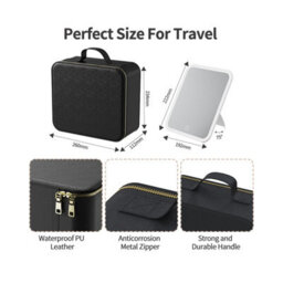 Fascinate Portable Hollywood Makeup Mirror Beauty Case 3-Color Led Dimmable Cosmetic Storage - thumbnail 6
