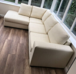 Westpoint Venice Big Corner Sofa Faux Leather Cream Left Hand Side - thumbnail 5