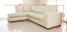 Westpoint Venice Big Corner Sofa Faux Leather Cream Left Hand Side - thumbnail 3