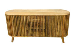 Buttercup Farm Slated 2 Door 3 Drawer Sideboard - Mango Wood - L45 X W164 X H80 Cm - Light Finish - Assembly Required - thumbnail 3
