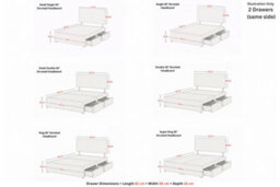 "Comfort Winslow Graphite Tweed Divan Bed Base 2 Drawers Same Side - 26"" Strutted  4'6 Double" - thumbnail 3