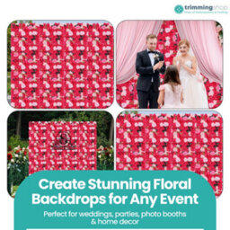 Neel Blue Artificial Flower Wall Backdrop Panel, 60Cm X 40Cm, Pink With Green Leaves - thumbnail 9