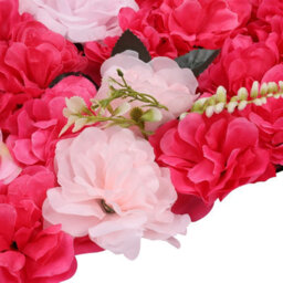 Neel Blue Artificial Flower Wall Backdrop Panel, 60Cm X 40Cm, Pink With Green Leaves - thumbnail 3