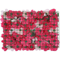 Neel Blue Artificial Flower Wall Backdrop Panel, 60Cm X 40Cm, Pink With Green Leaves - thumbnail 6