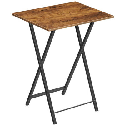 Folding Snack Tv Tray Table Side End Dinner Brown - image 1