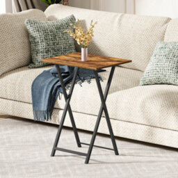 Folding Snack Tv Tray Table Side End Dinner Brown - thumbnail 3