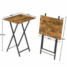 Folding Snack Tv Tray Table Side End Dinner Brown - thumbnail 2