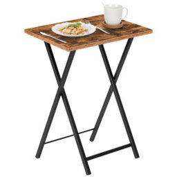 Folding Snack Tv Tray Table Side End Dinner Brown - thumbnail 4