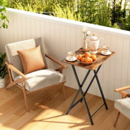 Folding Snack Tv Tray Table Side End Dinner Brown - thumbnail 5