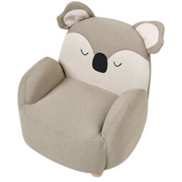 Beliani Koala Kids Armchair Taupe Upholstered - Low Seat, Wipe-Clean Fabric, Rubberwood Legs - thumbnail 5