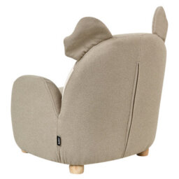 Beliani Koala Kids Armchair Taupe Upholstered - Low Seat, Wipe-Clean Fabric, Rubberwood Legs - thumbnail 4