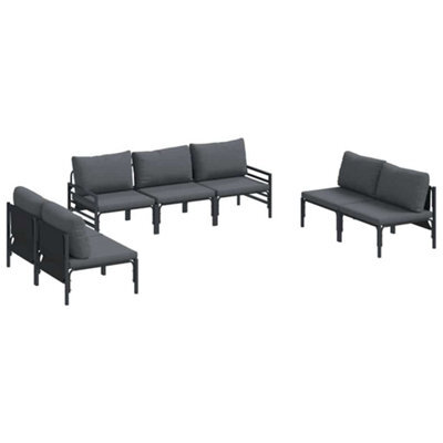 Berkfield Modern Garden Sofa Set 7 Pcs Anthracite Steel - image 1