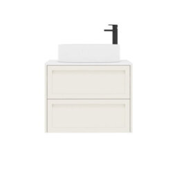 Royal Bathrooms Royal Bathroom Elmore 700mm Classic White Wall Mounted Bathroom Vanity Unit 2 Drawer Plain White Worktop With Peak Basin - thumbnail 7