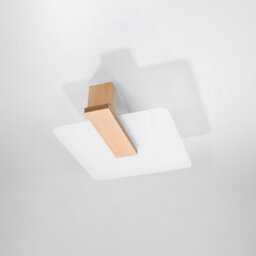 Luminosa Lighting Luminosa Lappo Flush Ceiling Light Natural Wood - thumbnail 4