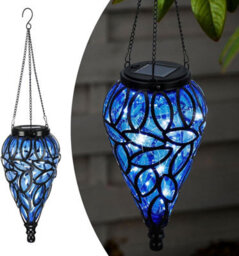 Decorative Solar Teardrop Lantern With 15 Led Lights For Garden, Patio, Or Pathway - thumbnail 1