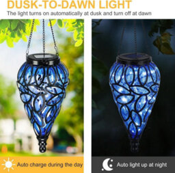 Decorative Solar Teardrop Lantern With 15 Led Lights For Garden, Patio, Or Pathway - thumbnail 4