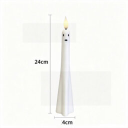 Amorly 6Pcs Flameless Ghost Taper Candles,remote Timer, Real Wax, Battery Operated, Halloween Table Decor, Spooky Ambiance - thumbnail 4