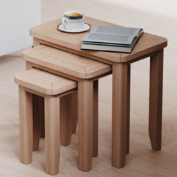Rest Relax Windham Natual Oak Nest Of 3 Tables Light Oak - thumbnail 2