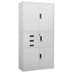 Vidaxl Office Cabinet Light Grey 90X40X180 Cm Steel