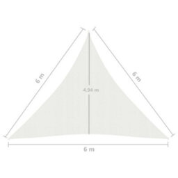 Berkfield Sunshade Sail 160 G/m2 White 6X6X6 M Hdpe - thumbnail 6