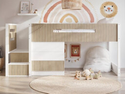 Flair Luca Mid Sleeper Ribbed White & Oak - thumbnail 7