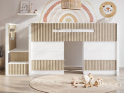Flair Luca Mid Sleeper Ribbed White & Oak - thumbnail 4