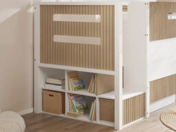 Flair Luca Mid Sleeper Ribbed White & Oak - thumbnail 3