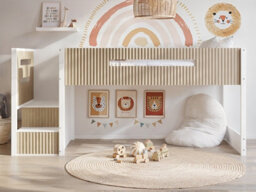 Flair Luca Mid Sleeper Ribbed White & Oak - thumbnail 2