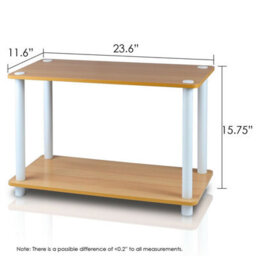 Walplus Furinno 11250Be/wh Turn-N-Tube 2-Tier No Tools Tube Shelf/end Table, Beech/white - thumbnail 3