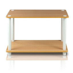Walplus Furinno 11250Be/wh Turn-N-Tube 2-Tier No Tools Tube Shelf/end Table, Beech/white - thumbnail 4