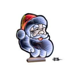 Samuel Alexander 40Cm Infinity Santa's Head Christmas Decoration On Wooden Base With Red & White Leds - thumbnail 8