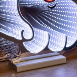 Samuel Alexander 40Cm Infinity Santa's Head Christmas Decoration On Wooden Base With Red & White Leds - thumbnail 7