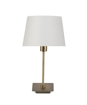 Lighting Supermarket Darwen Square Stick Antique Brass Table Lamp With Cream Shade - image 1