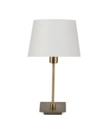Lighting Supermarket Darwen Square Stick Antique Brass Table Lamp With Cream Shade - thumbnail 1