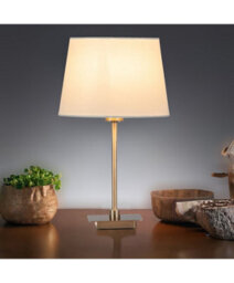 Lighting Supermarket Darwen Square Stick Antique Brass Table Lamp With Cream Shade - thumbnail 4