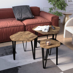 Lassic Vida Designs Brooklyn Nest Of 3 Tables, Dark Wood - thumbnail 3
