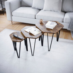 Lassic Vida Designs Brooklyn Nest Of 3 Tables, Dark Wood - thumbnail 6