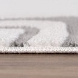 The Rugs Loft Light Grey And Ivory Curved Line Living Room Area Rug And Runners Soft Pile - thumbnail 7