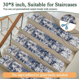4 Piece Multicoloured Removable Non Slip Stair Treads 20 X 76 Cm - thumbnail 3