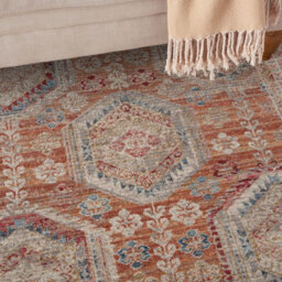 Multicoloured Traditional Bordered Geometric Easy To Clean Rug For Living Room Bedroom & Dining Room-79 X 305Cm (Runner) - thumbnail 6