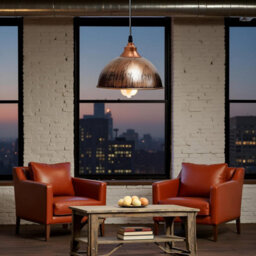 Ledsone 3 Pack Vintage Metal Pendant Light Dome Shape 21Cm Brushed Copper Industrial Ceiling Light With Bulb For Dining Room Bar - thumbnail 3